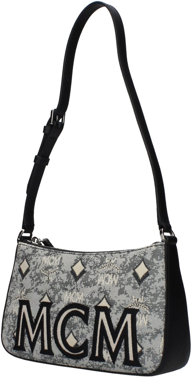 MCM MCM Gray Fabric Crossbody Bag Grijs