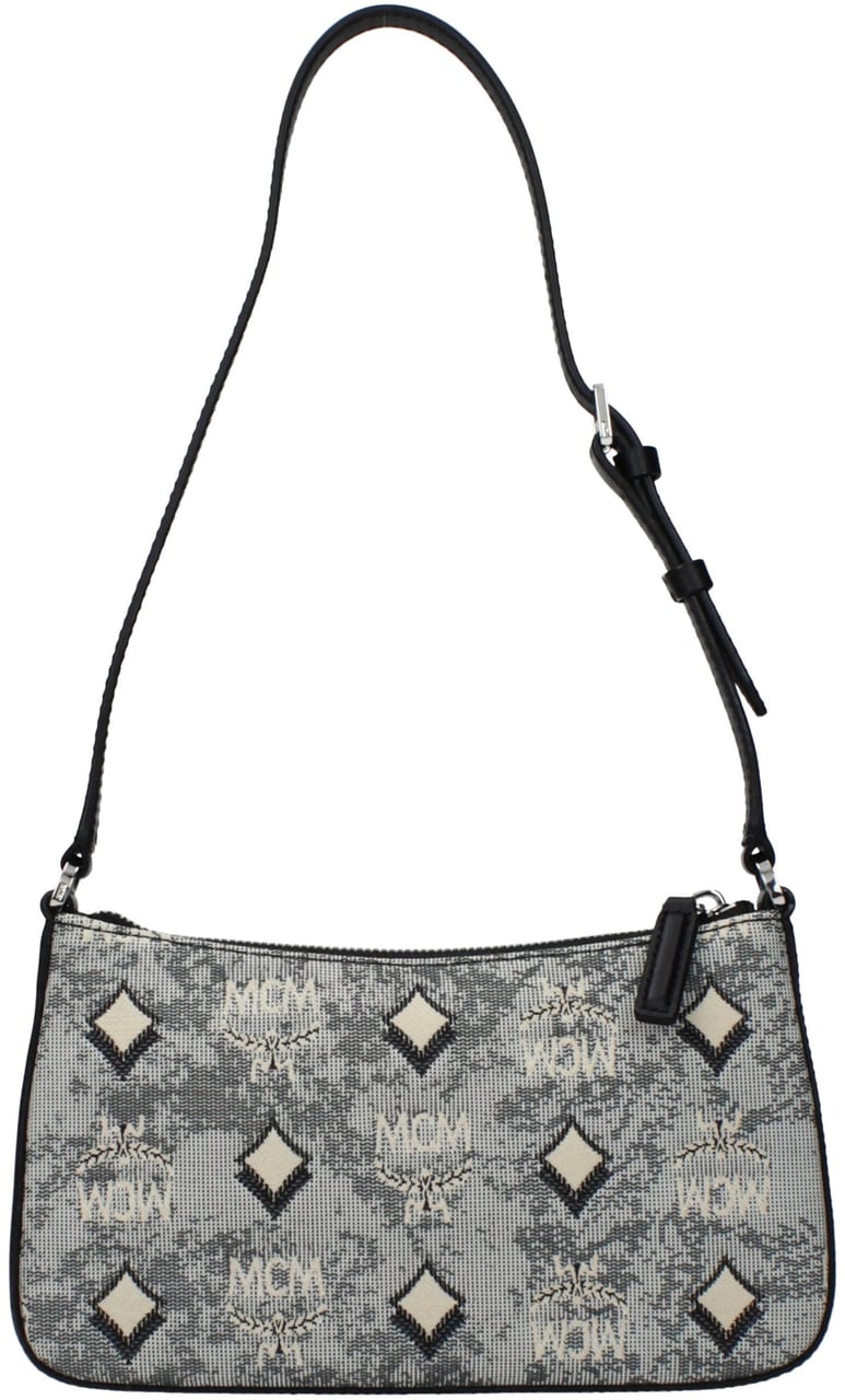 MCM MCM Gray Fabric Crossbody Bag Grijs