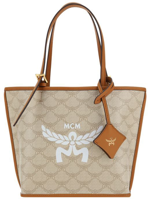 MCM MCM Brown Polyester Shoulder Bag Beige