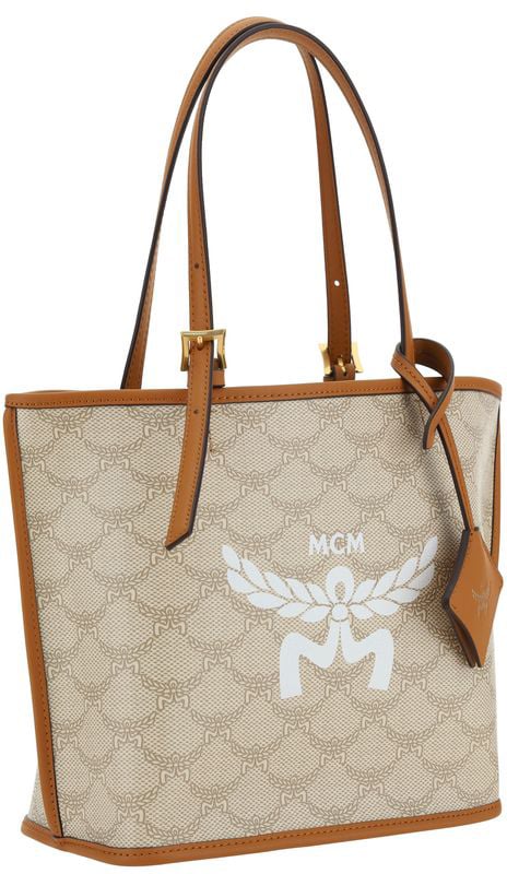 MCM MCM Brown Polyester Shoulder Bag Beige