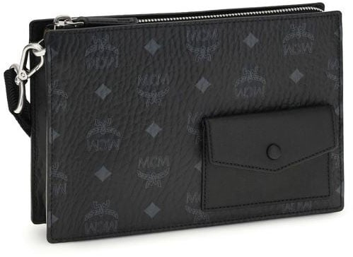 MCM MCM Black Calf Leather Bos Taurus Shoulder Bag Zwart