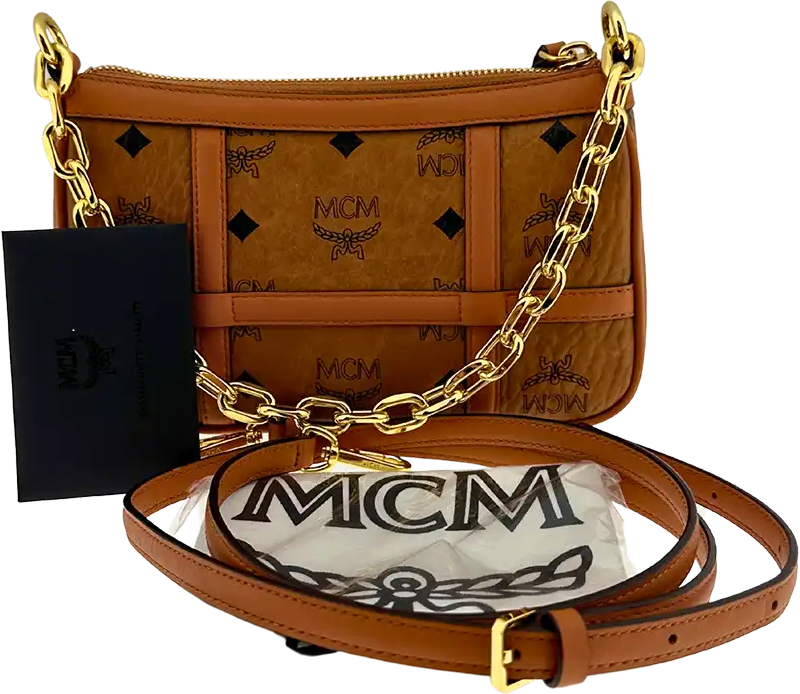 MCM MCM Aren Mini Crossbody Bag Visetos Cognac / very good Bruin