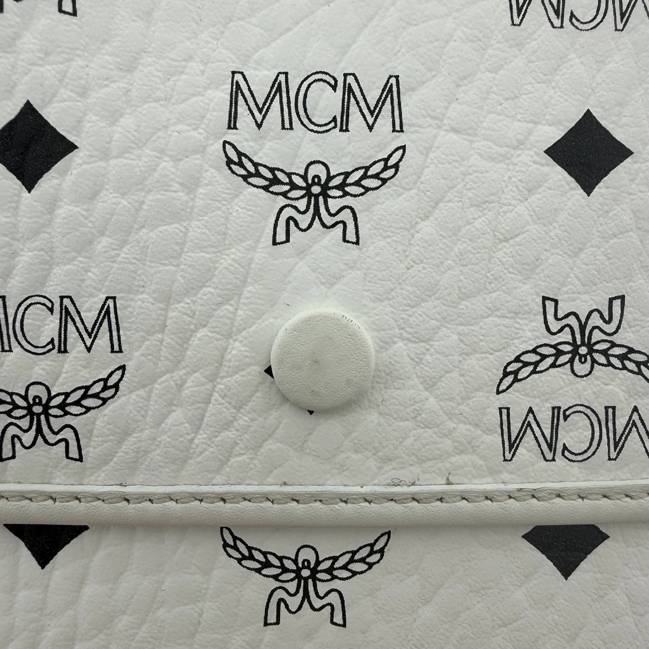 MCM MCM Munich tote bag in Visetos white with removable pouch /good Wit