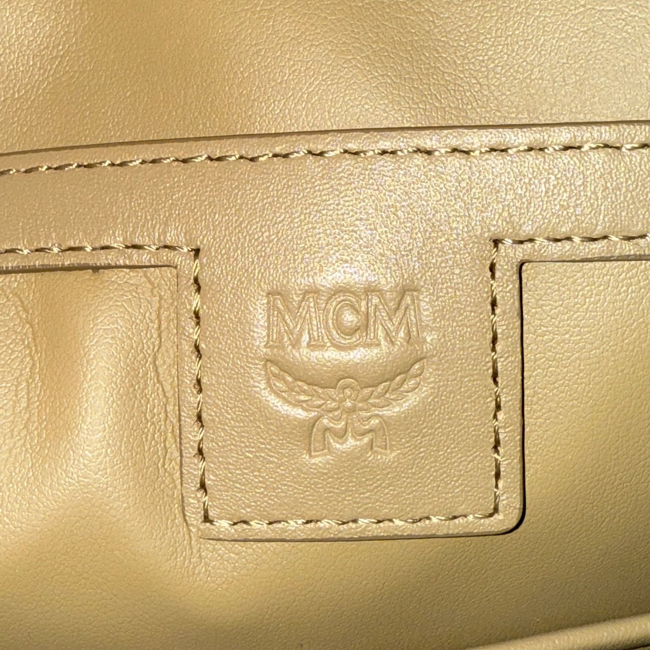 MCM MCM Stark Backpack in Visetos with Side Studs Small Beige / Mint Condition Beige