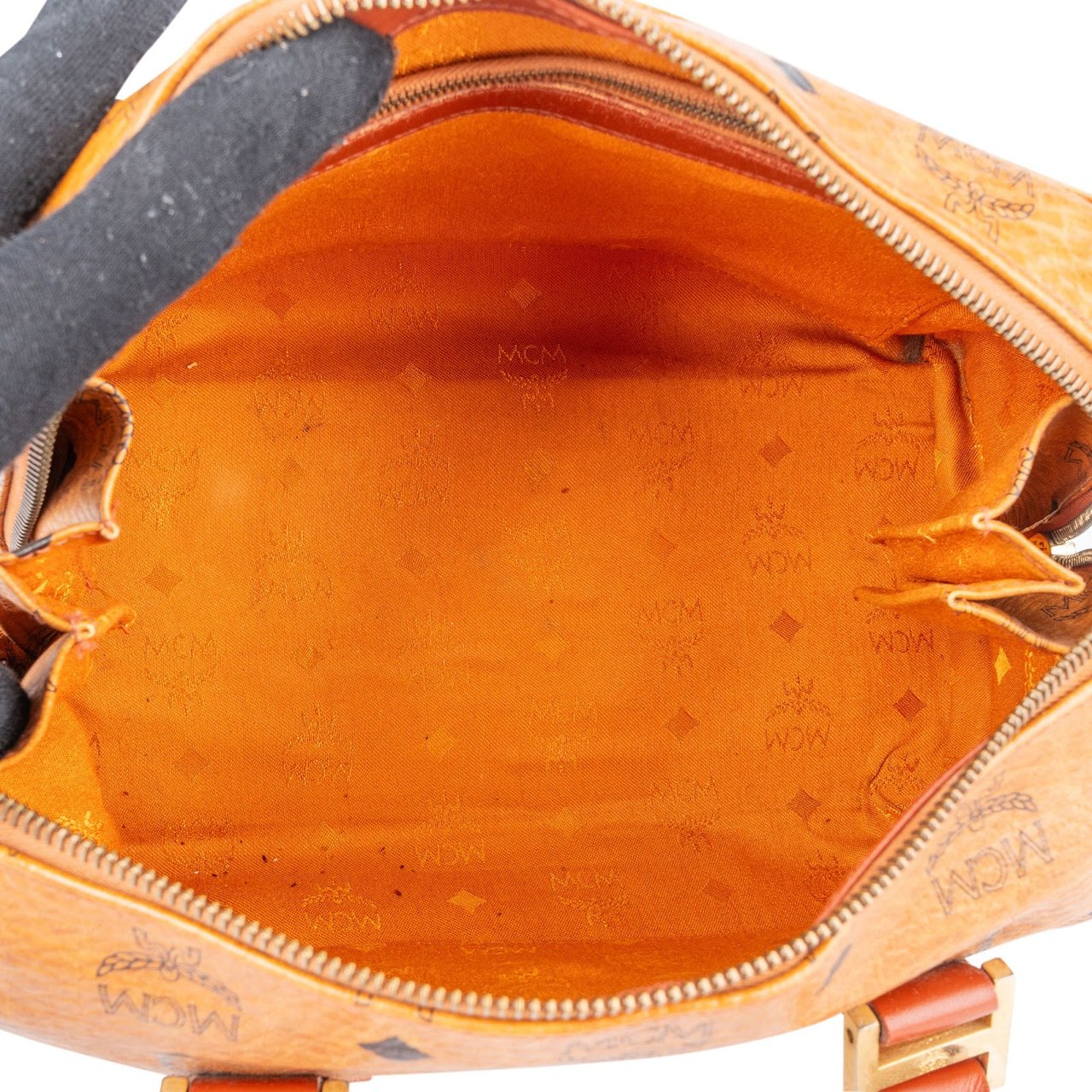 MCM MCM Monogram Visetos Boston Handbag Bruin