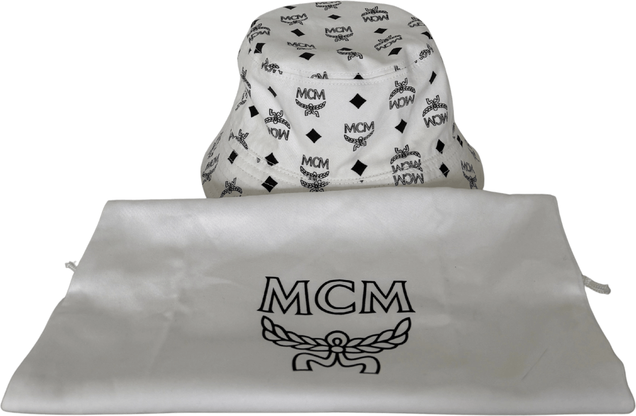MCM MCM Visetos Bucket Hat Weiß / neuwertig Wit