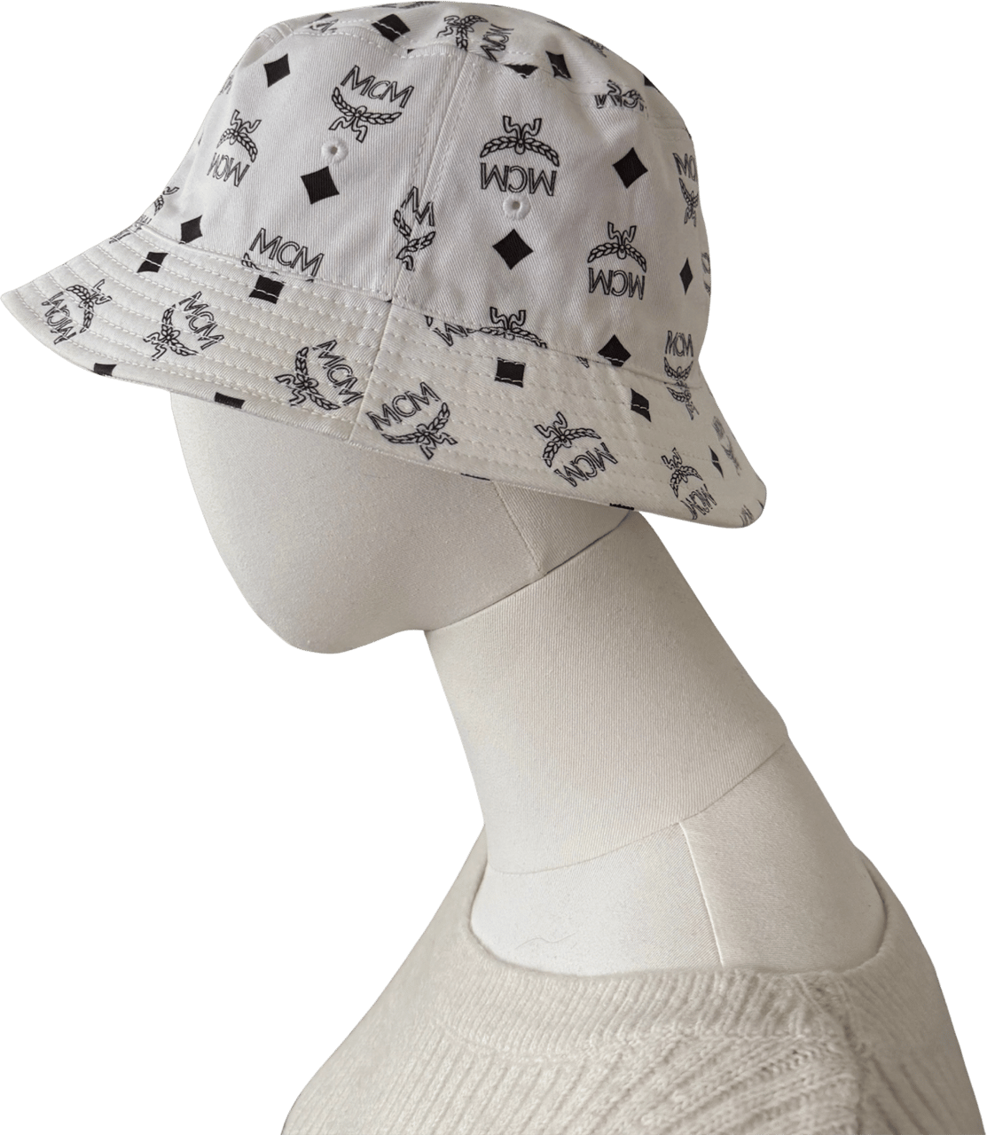 MCM MCM Visetos Bucket Hat Weiß / neuwertig Wit