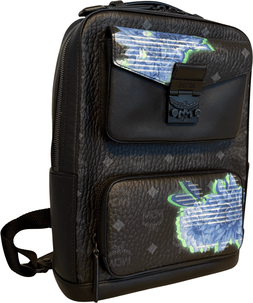 MCM MCM Tech Flower Rucksack Small Schwarz / sehr gut Zwart