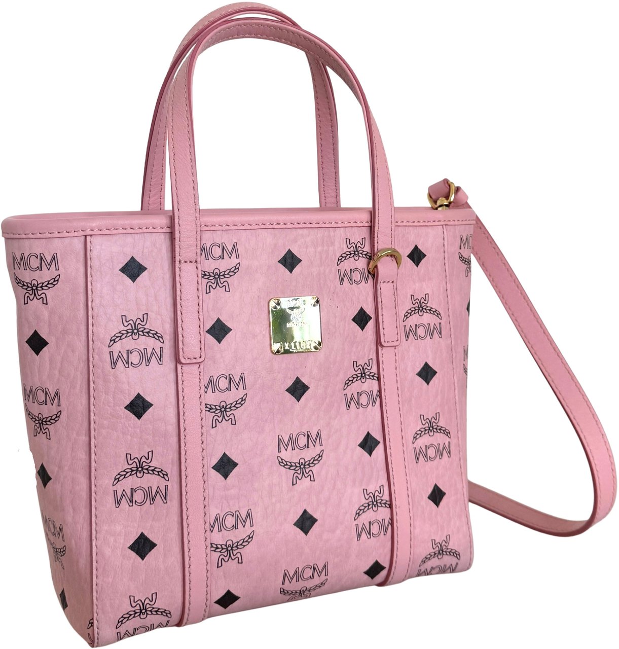 MCM MCM Mini Toni Shopper mit Reißverschluss in Visetos Soft Pink / sehr gut Roze