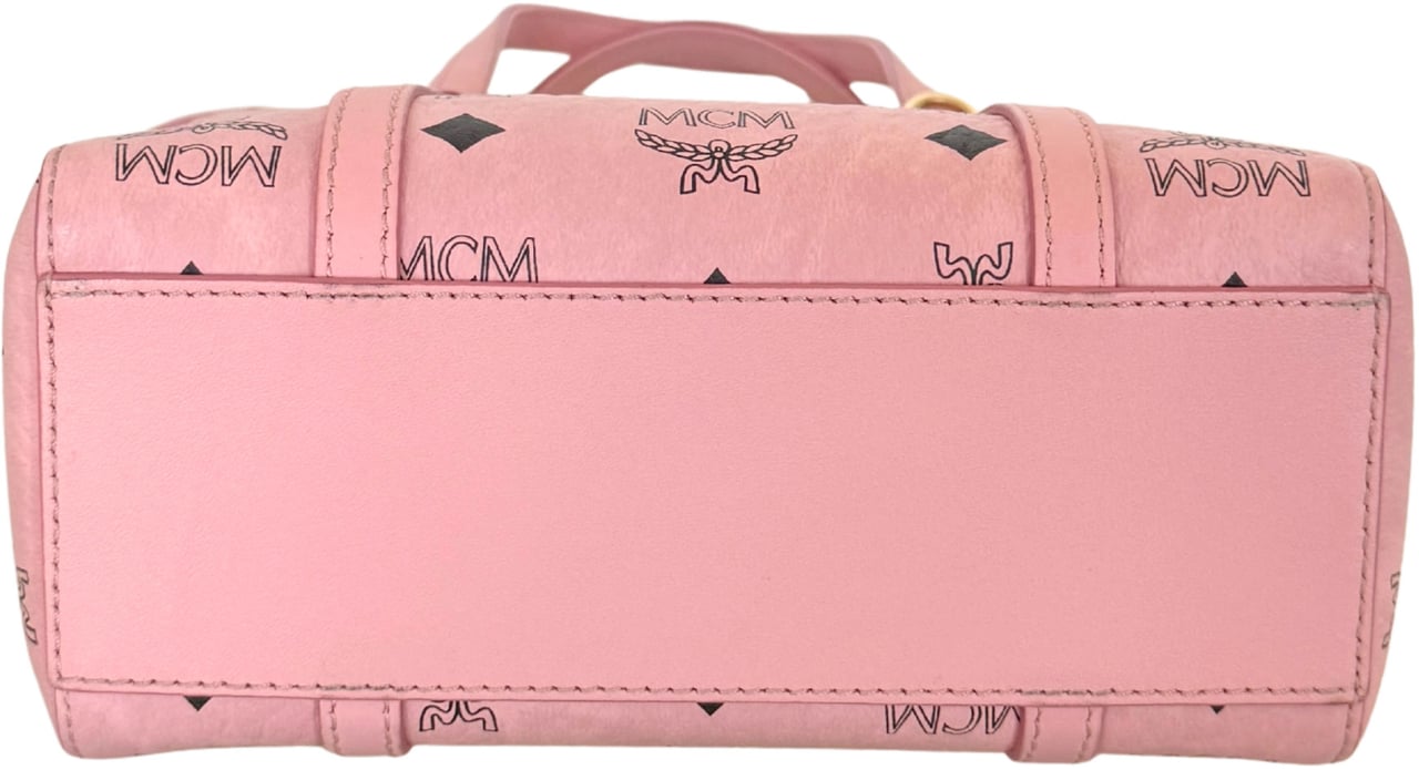 MCM MCM Mini Toni Shopper mit Reißverschluss in Visetos Soft Pink / sehr gut Roze