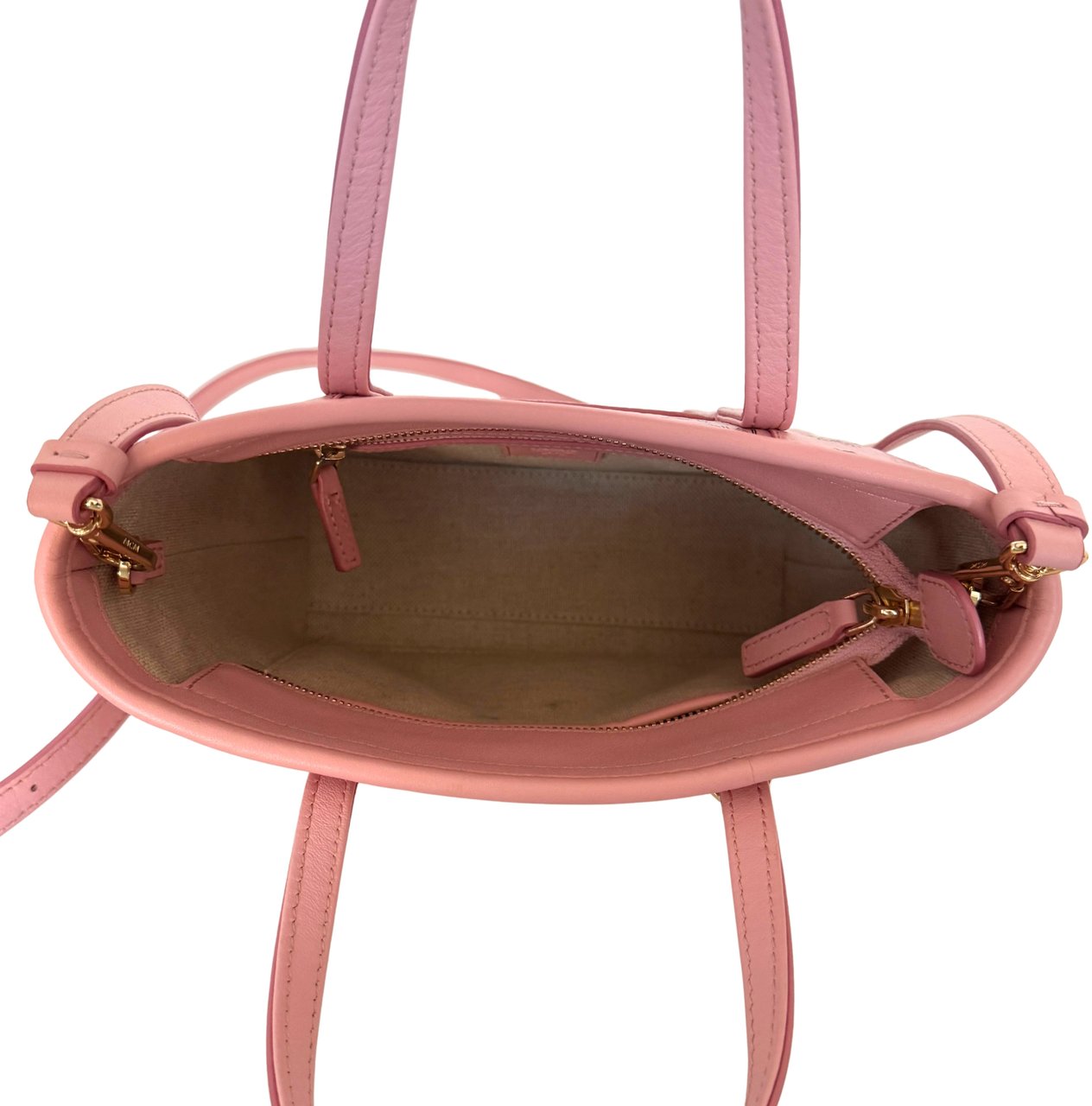 MCM MCM Mini Toni Shopper mit Reißverschluss in Visetos Soft Pink / sehr gut Roze