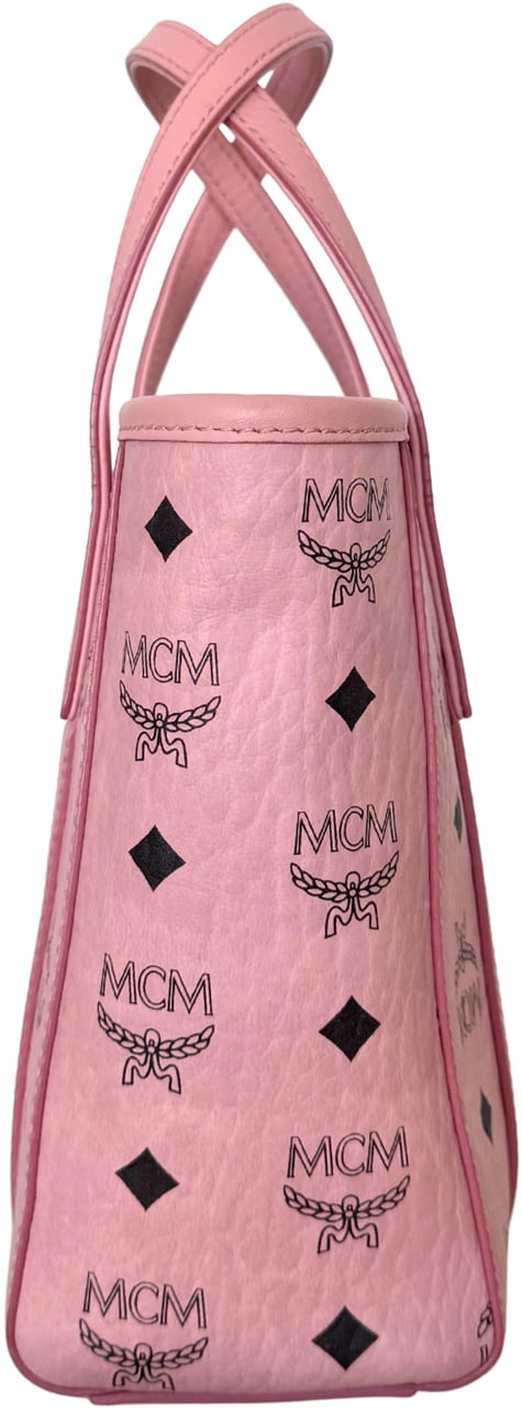 MCM MCM Mini Toni Shopper mit Reißverschluss in Visetos Soft Pink / sehr gut Roze
