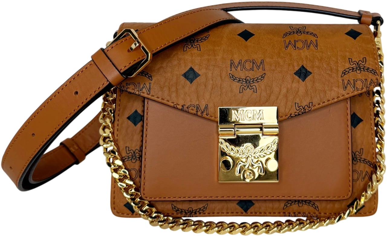 MCM Patricia Crossbody-Tasche in Visetos / neuwertig Bruin