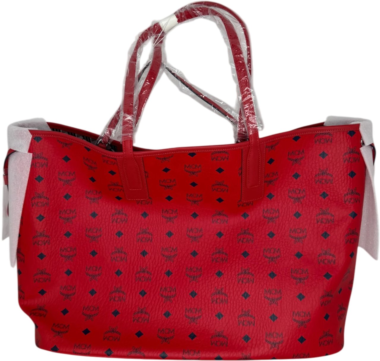 MCM Liz reversible shopper large red with large removable pouch 2025 / unworn Rood