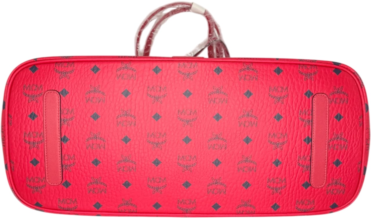 MCM Liz reversible shopper large red with large removable pouch 2025 / unworn Rood