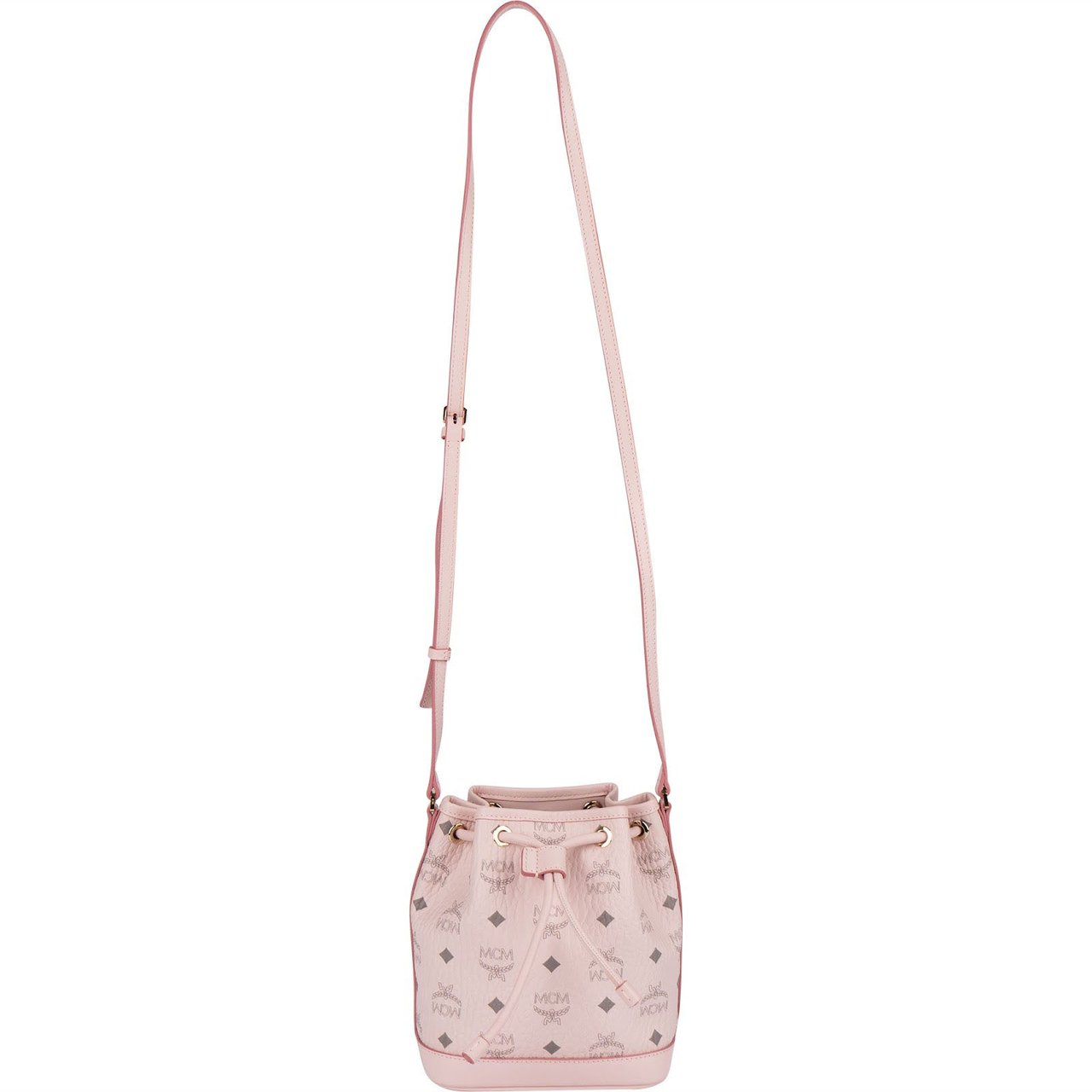 MCM MCM Pink Monogram Visetos Mini Drawstring Crossbody Bag? Roze