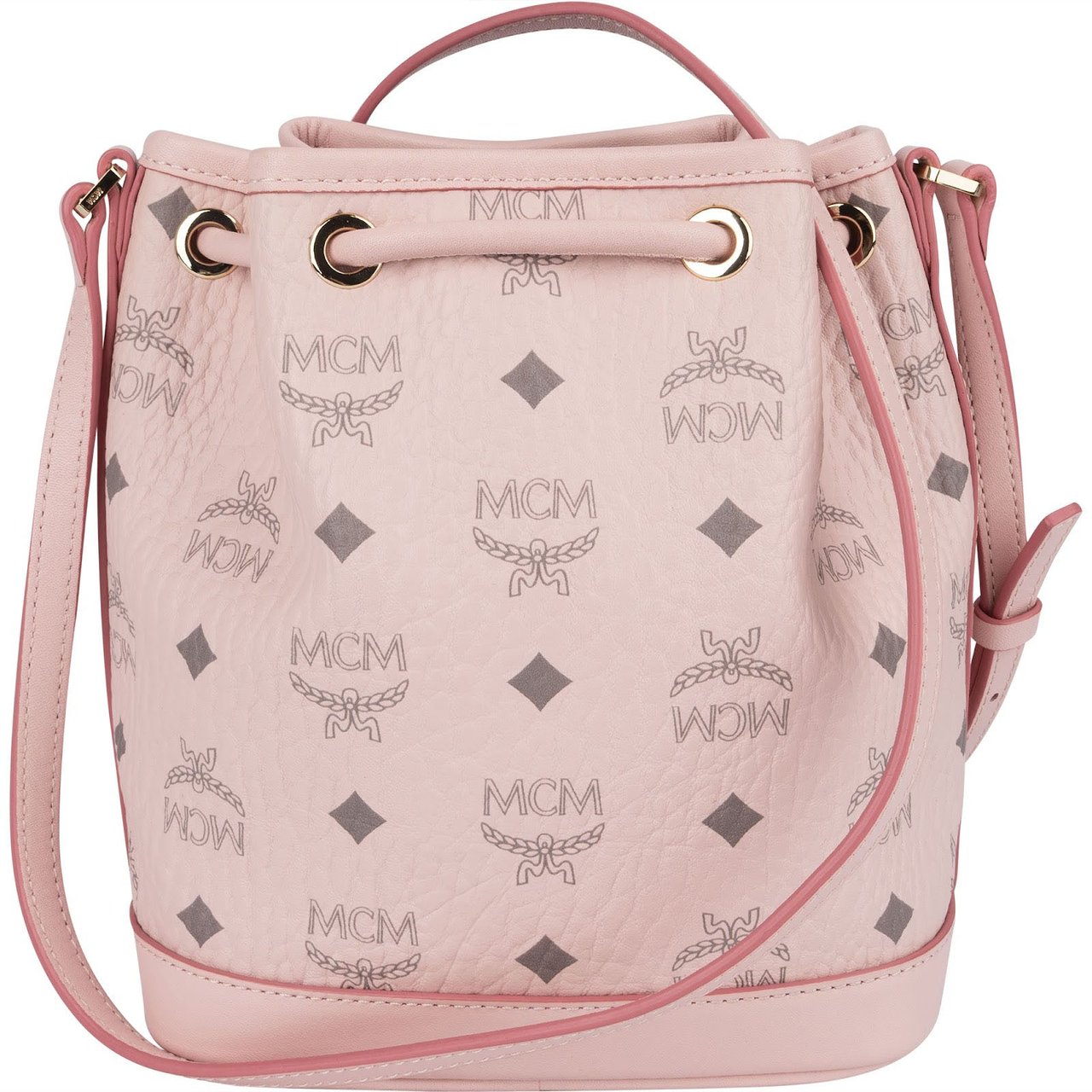 MCM MCM Pink Monogram Visetos Mini Drawstring Crossbody Bag? Roze