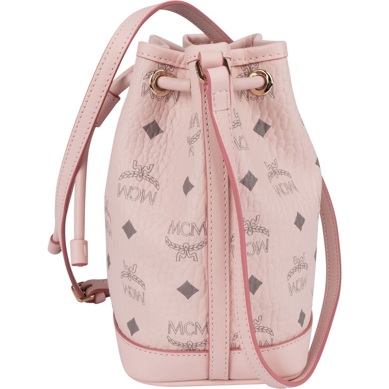 MCM MCM Pink Monogram Visetos Mini Drawstring Crossbody Bag? Roze