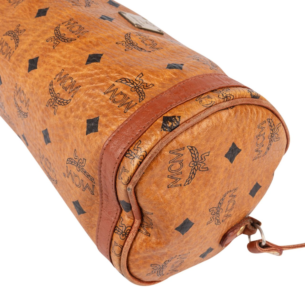 MCM MCM Monogram Visetos Cylinder Bowling Crossbody Bag Bruin