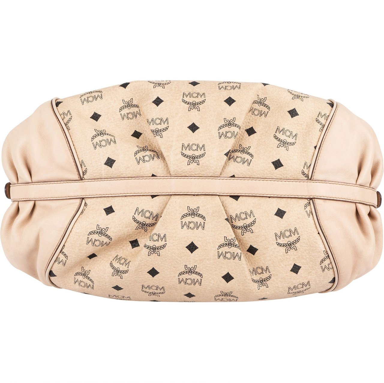 MCM MCM Beige Monogram Visetos Leather Shoulder Bag Beige