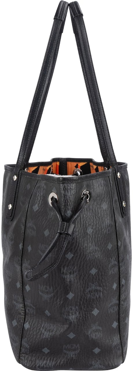 MCM MCM Monogram Visetos Liz Reversible Shopper Shoulder Bag Zwart