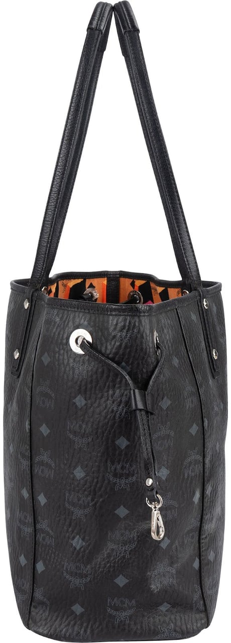 MCM MCM Monogram Visetos Liz Reversible Shopper Shoulder Bag Zwart