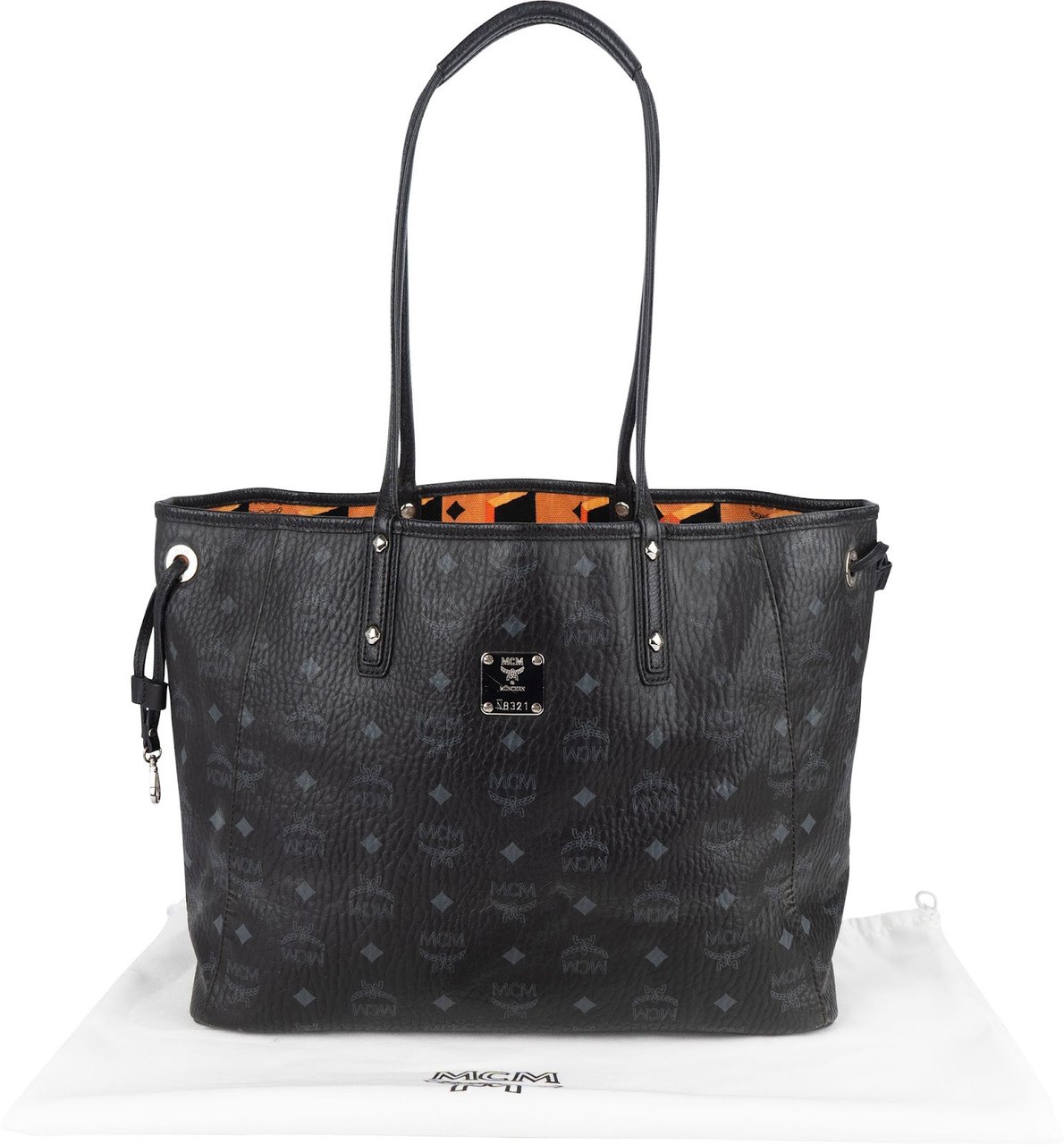 MCM MCM Monogram Visetos Liz Reversible Shopper Shoulder Bag Zwart