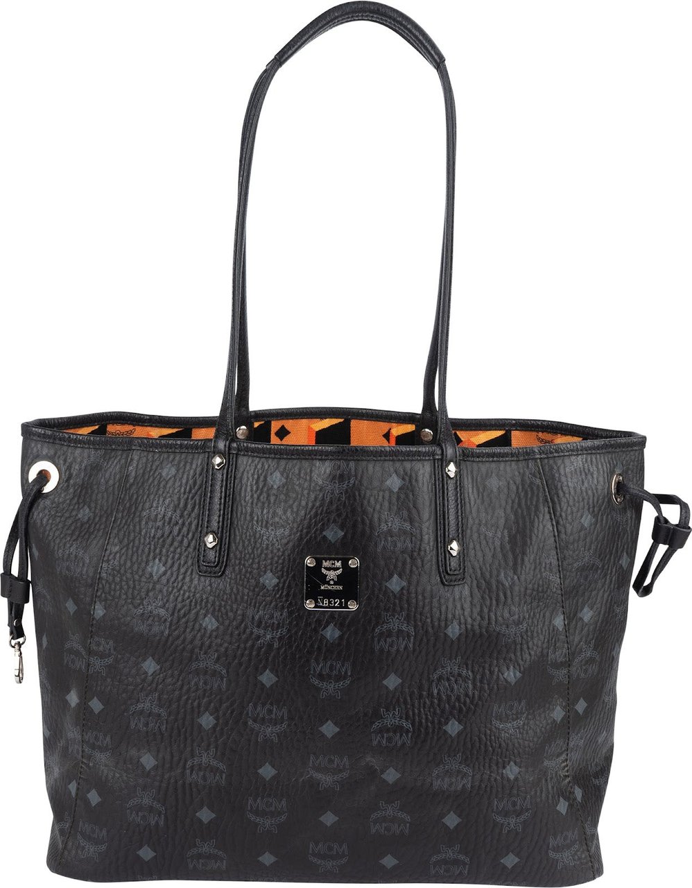 MCM MCM Monogram Visetos Liz Reversible Shopper Shoulder Bag Zwart