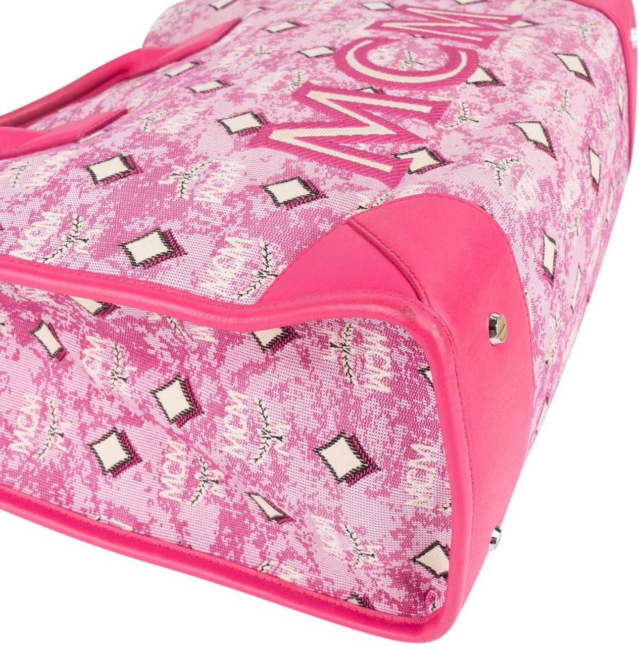 MCM MCM Visetos Monogram Jacquard München Handbag Roze