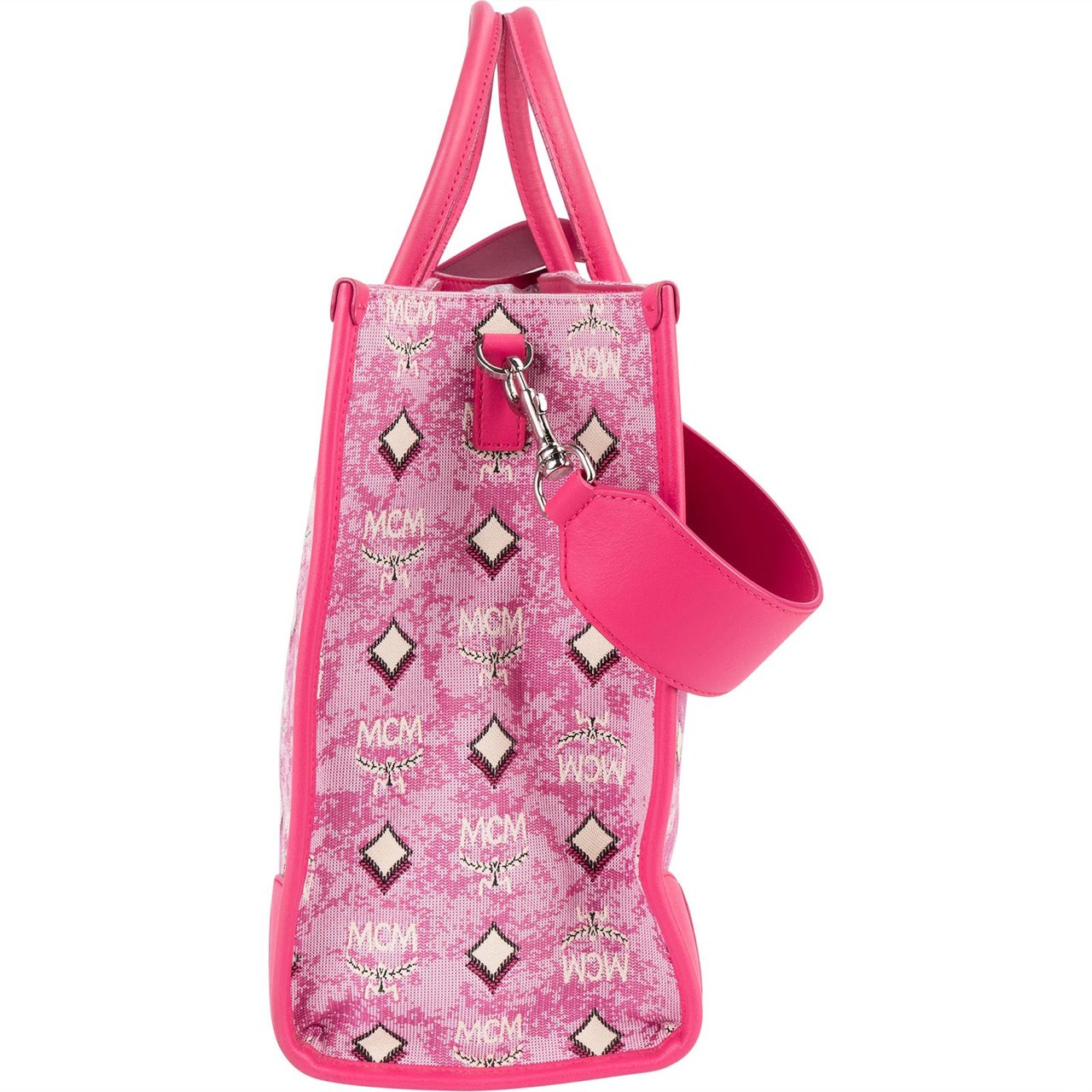 MCM MCM Visetos Monogram Jacquard München Handbag Roze