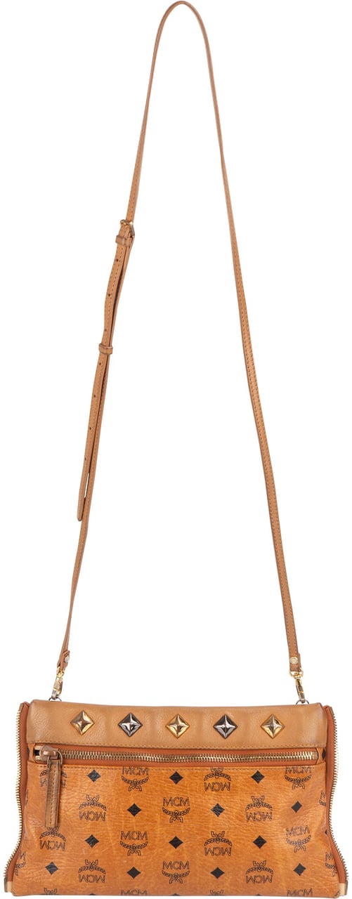 MCM MCM Monogram Visetos  Studded 2 in 1 Bag Backpack Bruin