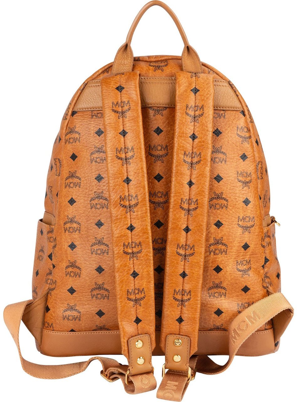 MCM MCM Monogram Visetos  Studded 2 in 1 Bag Backpack Bruin