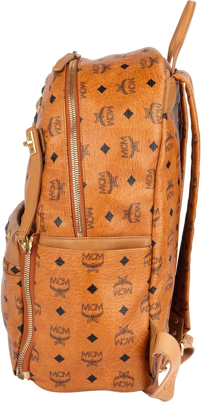 MCM MCM Monogram Visetos  Studded 2 in 1 Bag Backpack Bruin