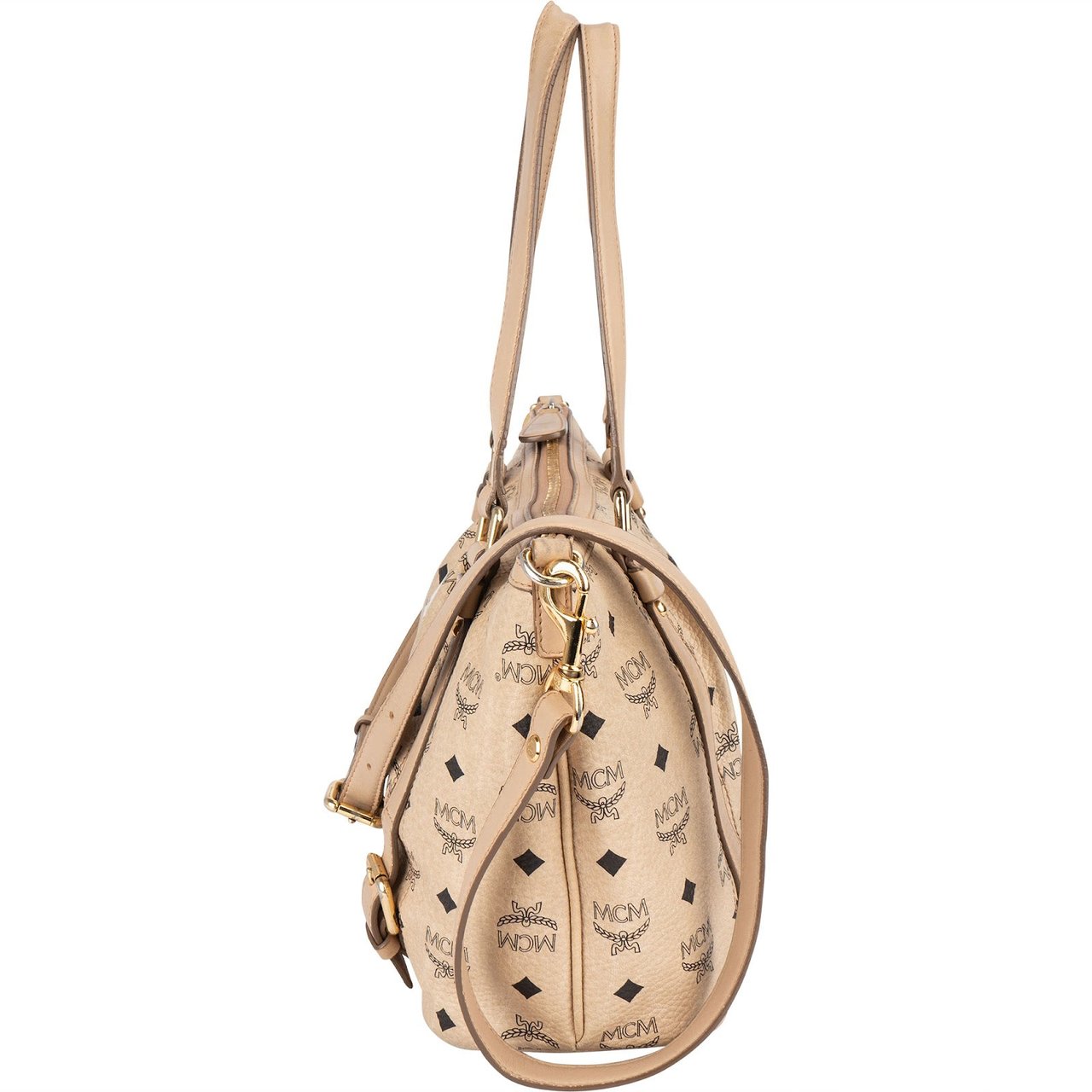 MCM MCM Monogram Visetos 2Way Handbag Beige
