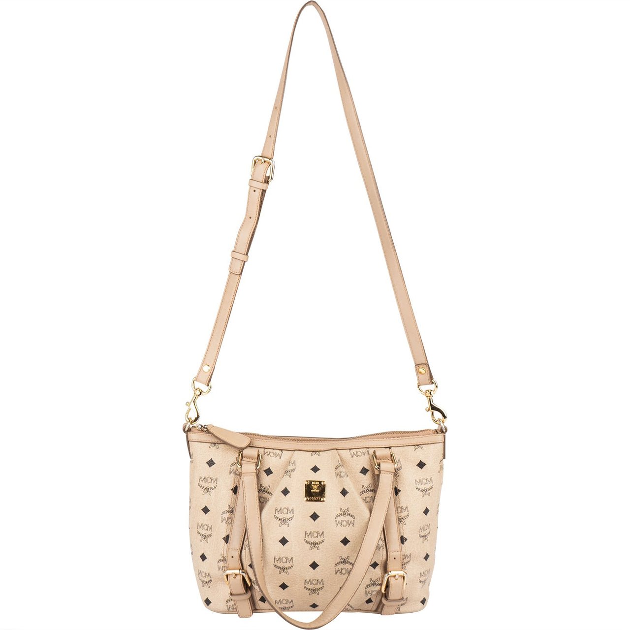 MCM MCM Monogram Visetos 2Way Handbag Beige