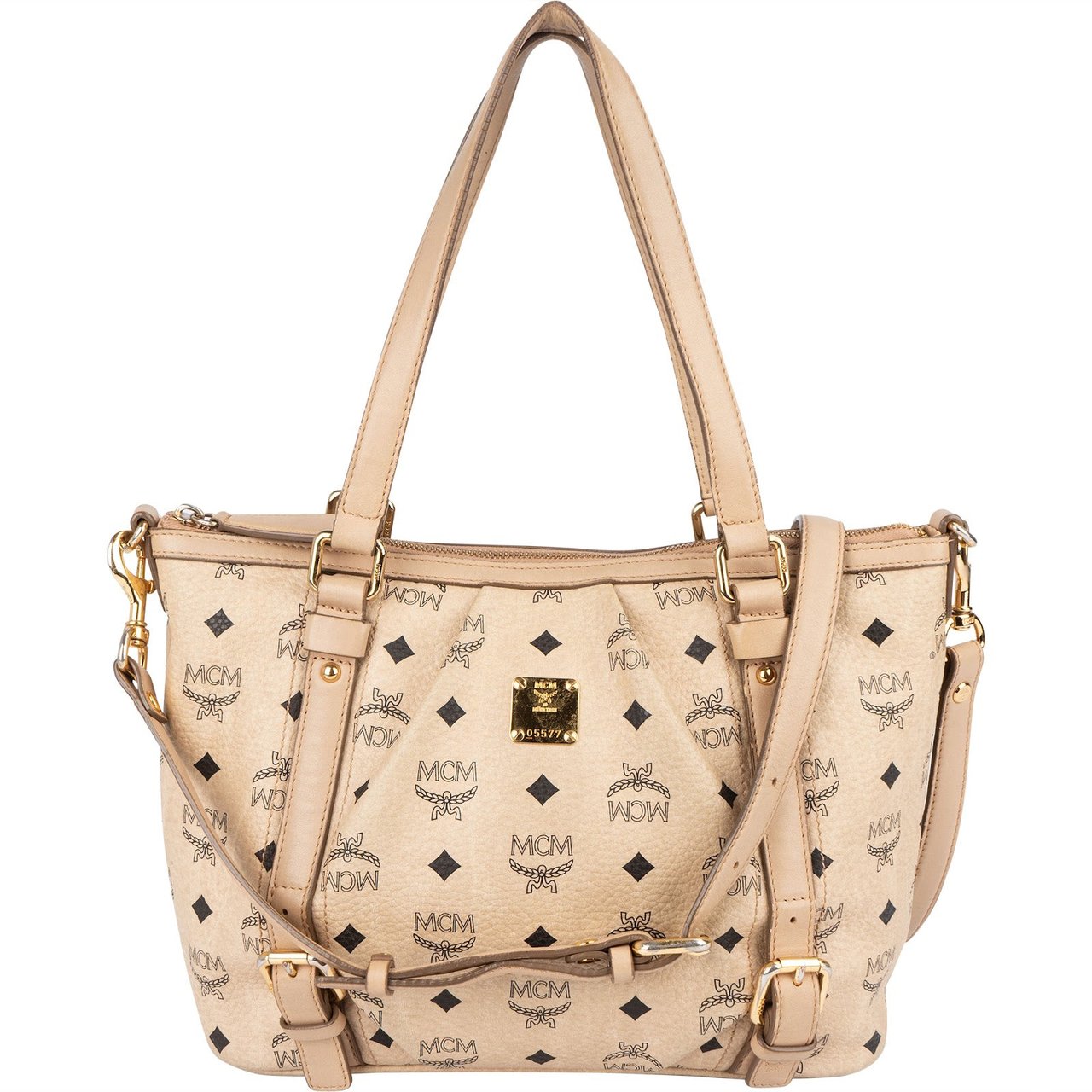 MCM MCM Monogram Visetos 2Way Handbag Beige