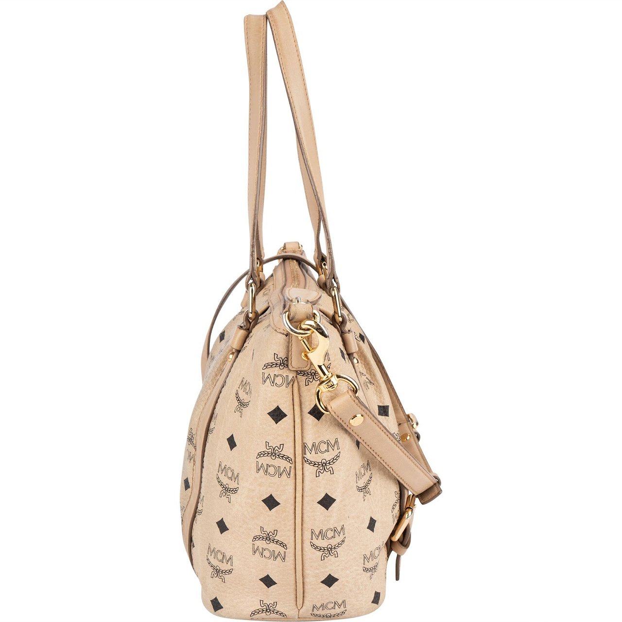 MCM MCM Monogram Visetos 2Way Handbag Beige