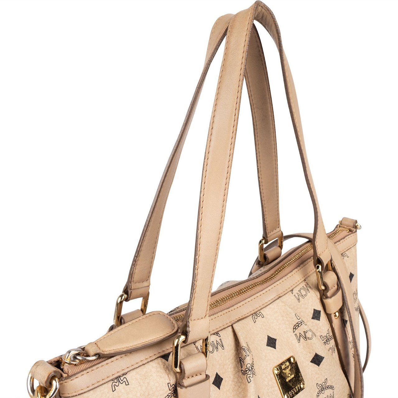 MCM MCM Monogram Visetos 2Way Handbag Beige