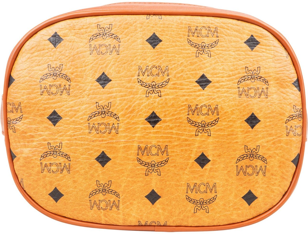 MCM MCM Monogram Visetos Drawstring Bucket Crossbody Bag Bruin