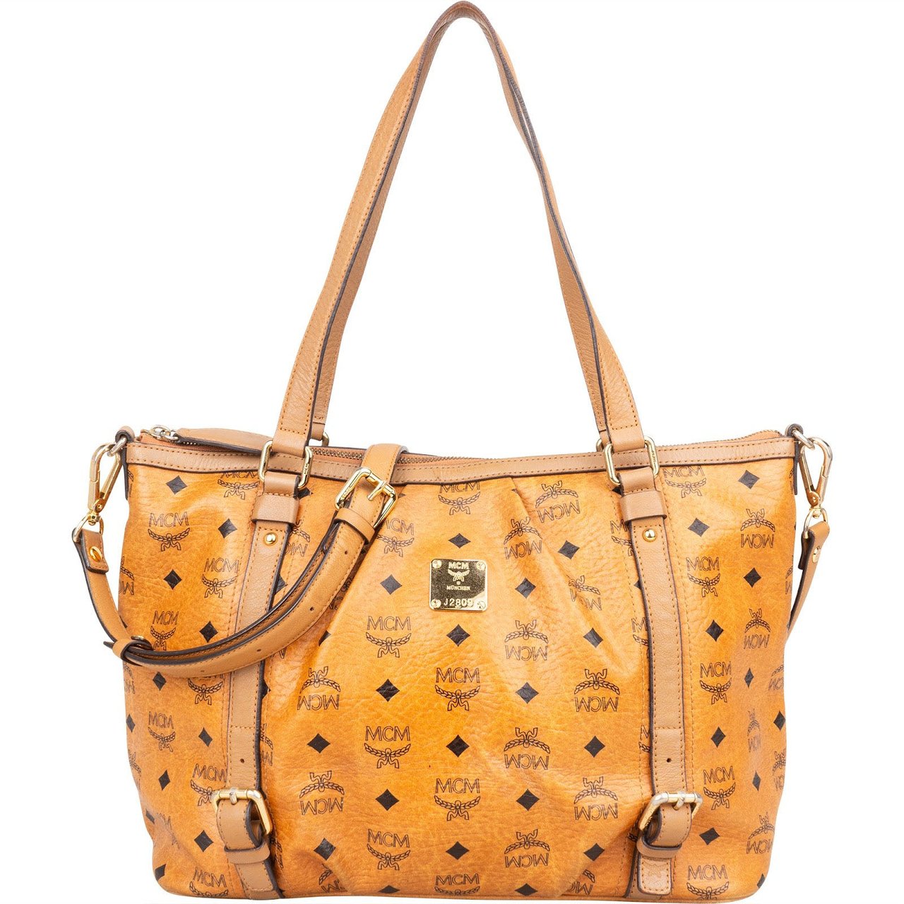 MCM MCM Monogram Visetos Satchel Tote Shoulder Bag Bruin