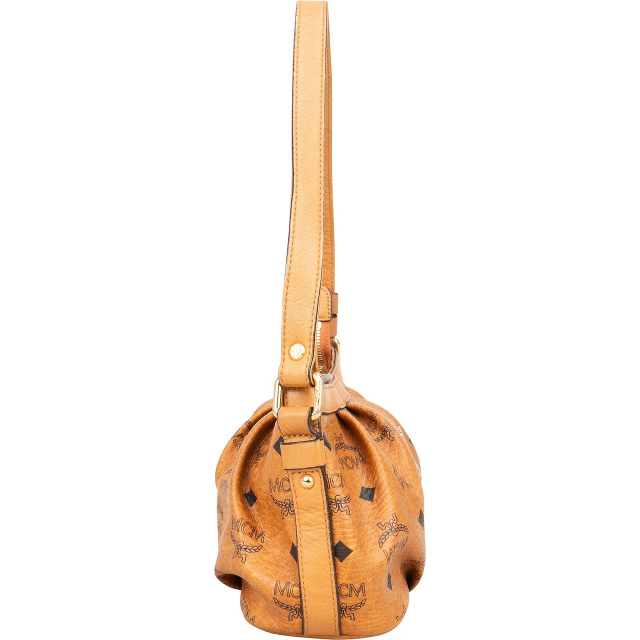 MCM MCM Monogram Visetos Small Shoulder Bag Bruin