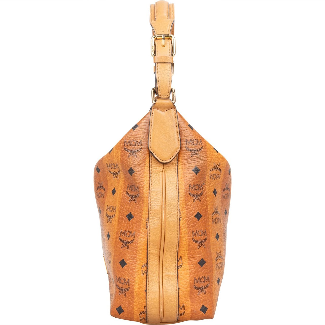 MCM MCM Monogram Visetos Striped Hobo Handbag Bruin