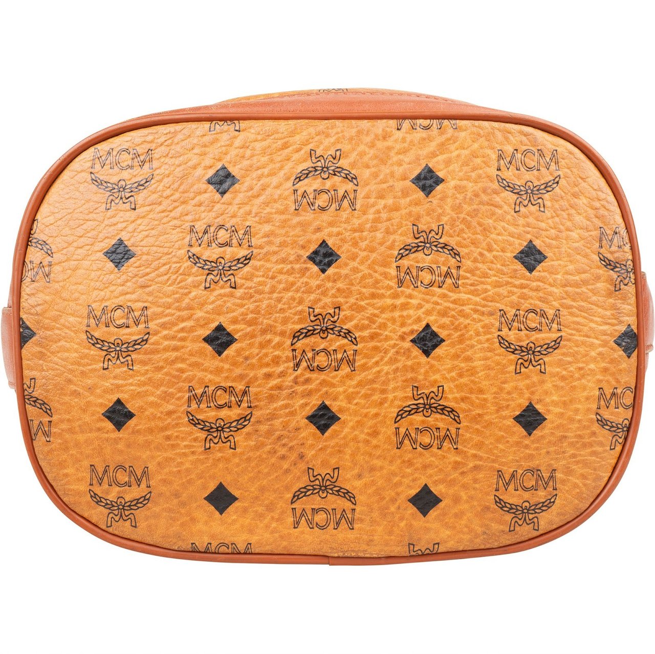 MCM MCM Monogram Visetos Drawstring Bucket Crossbody Bag Bruin