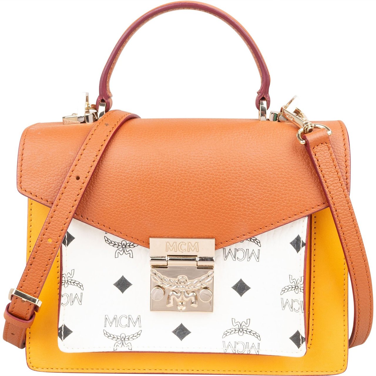 MCM MCM Monogram Visetos Tricolor Block Patricia Small Crossbody Handbag Divers