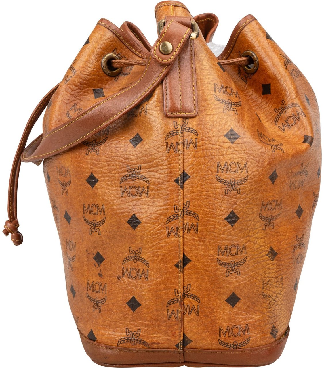 MCM MCM Monogram Visetos Drawstring Shoulder Bag Bruin