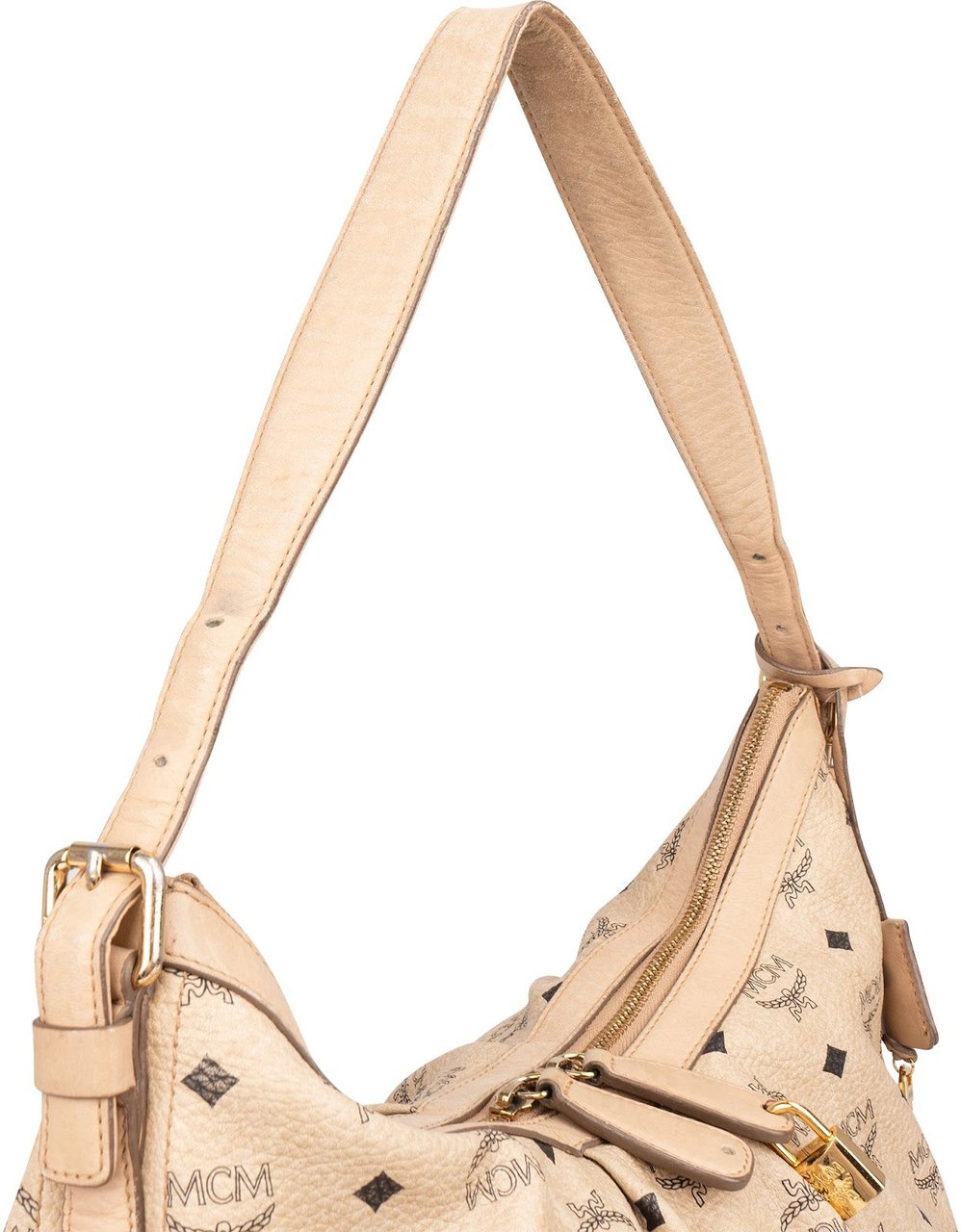 MCM MCM Monogram Visetos Hobo Shoulder Bag Beige