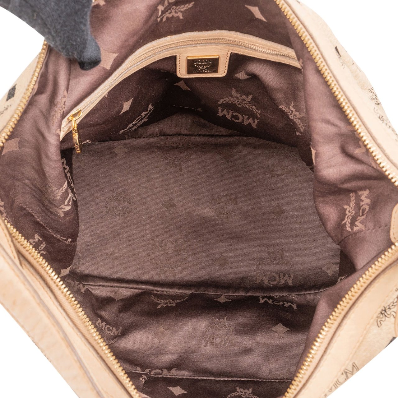 MCM MCM Monogram Visetos Hobo Shoulder Bag Beige