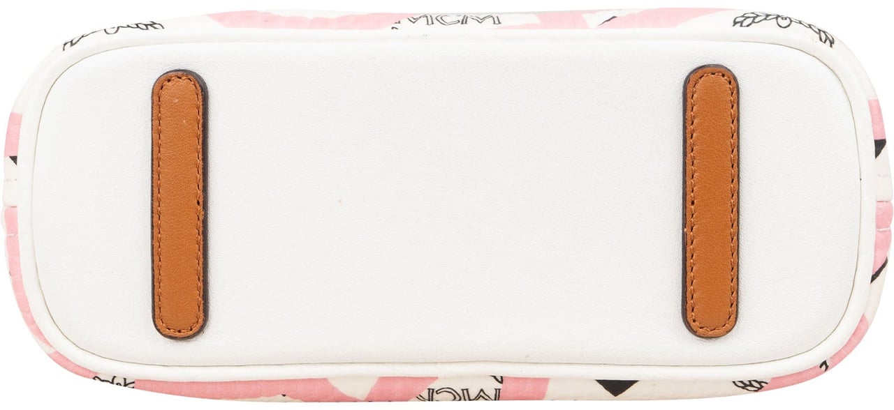 MCM MCM Monogram Visetos X Eddie King Mini Aren Handbag Wit