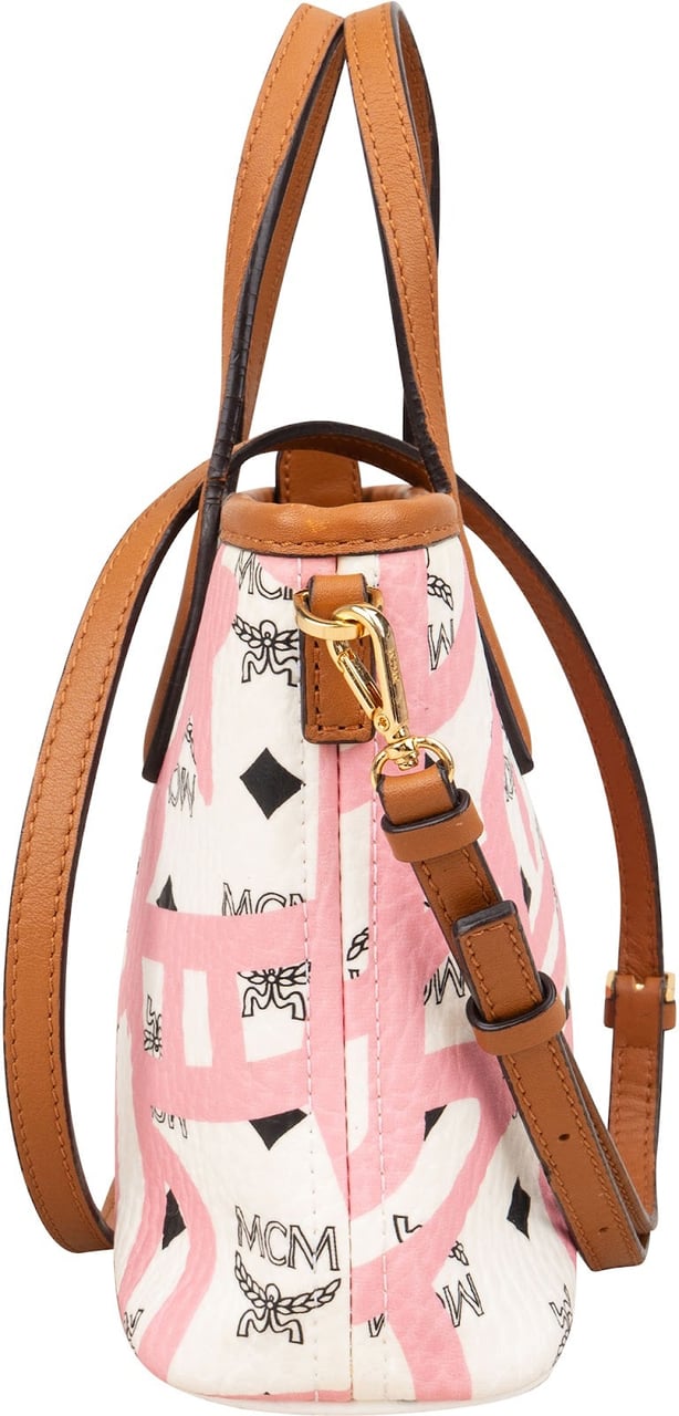MCM MCM Monogram Visetos X Eddie King Mini Aren Handbag Wit