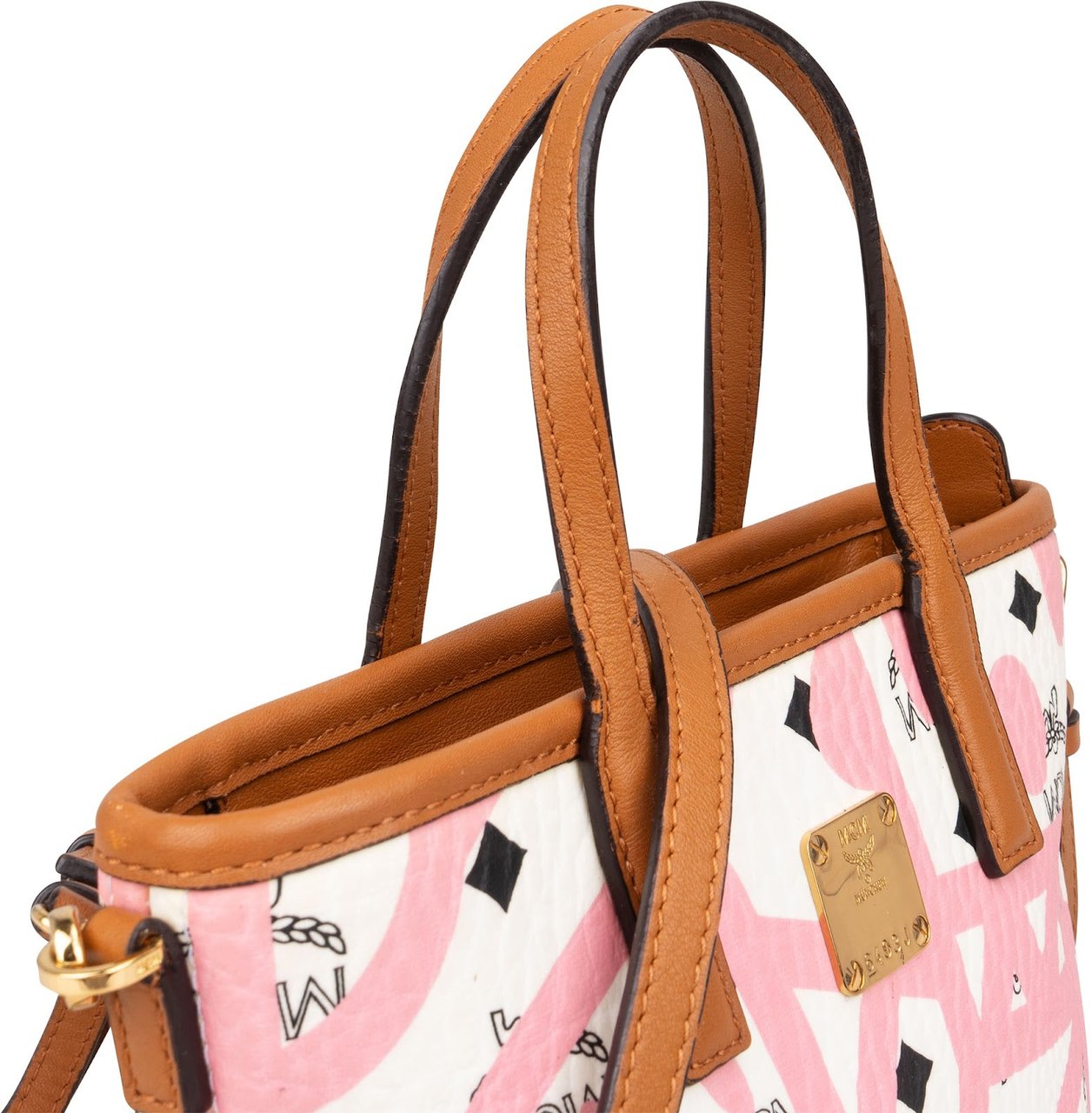 MCM MCM Monogram Visetos X Eddie King Mini Aren Handbag Wit